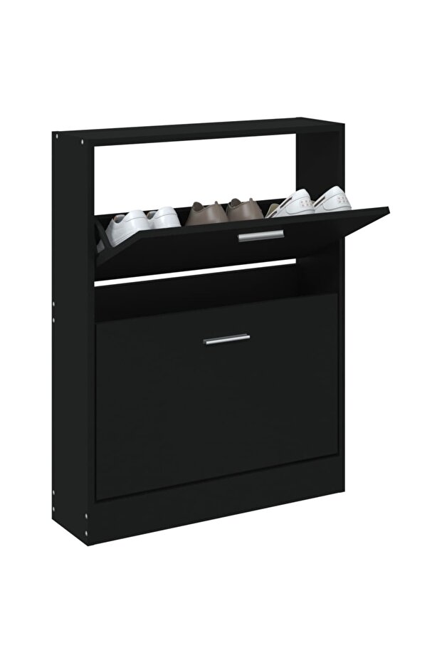 Pantofar, negru, 59x17x81 cm, lemn compozit - 3