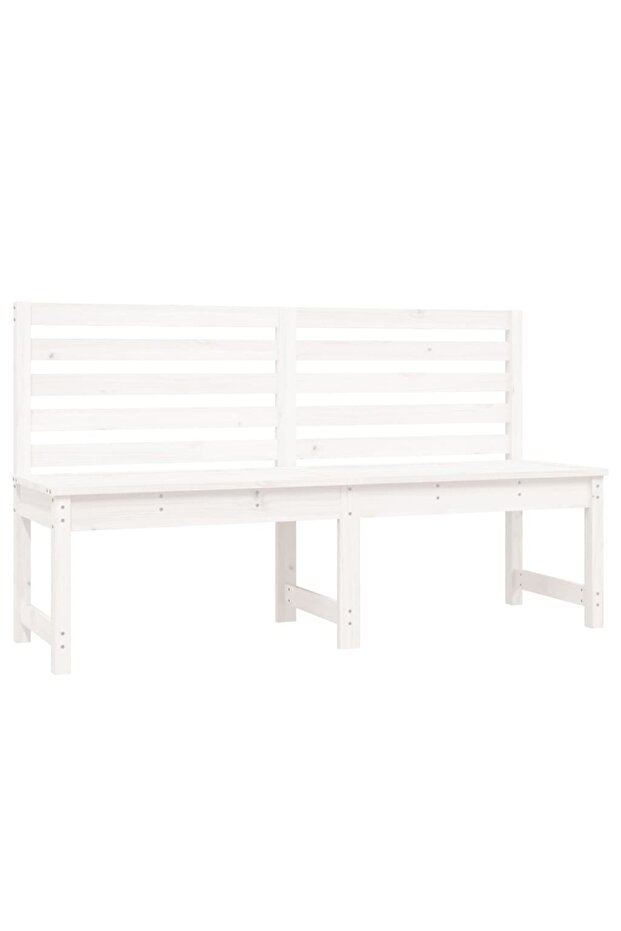 Garden bench, white, 157.5 cm, solid pine wood - 2
