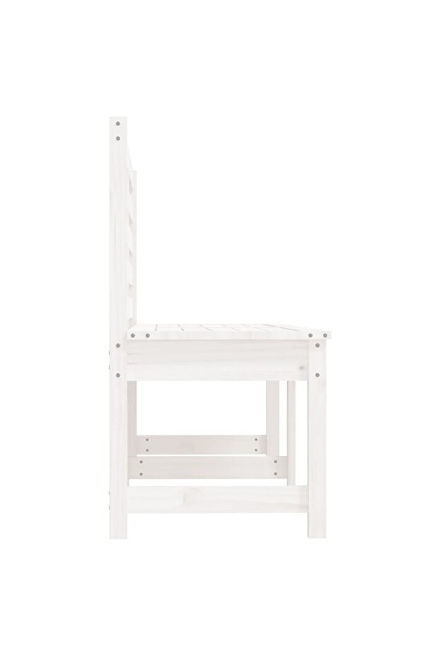 Garden bench, white, 157.5 cm, solid pine wood - 5