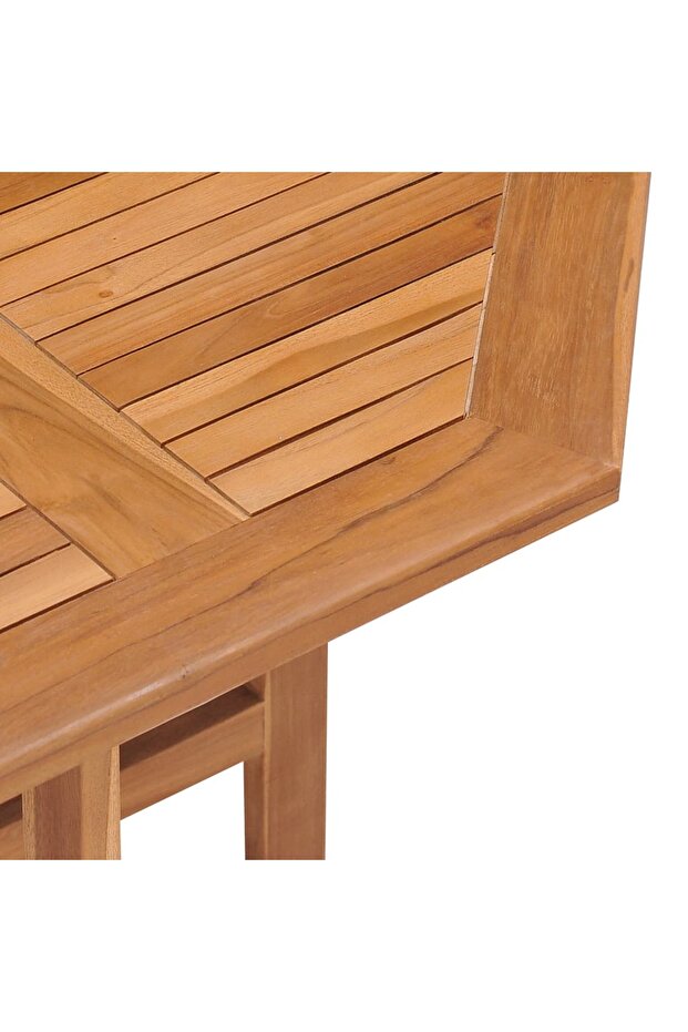 Folding garden table, 90x90x75 cm, solid teak wood - 6