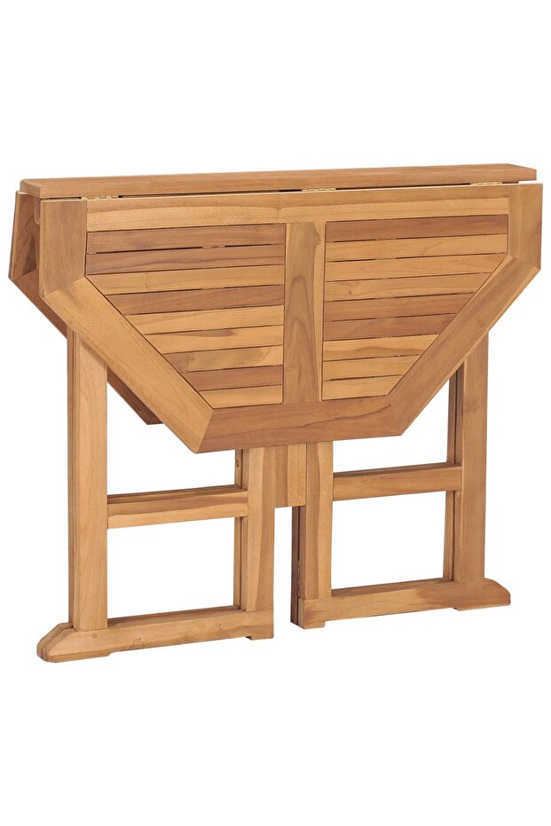 Folding garden table, 90x90x75 cm, solid teak wood - 5