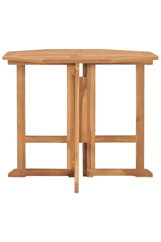 Folding garden table, 90x90x75 cm, solid teak wood - 2
