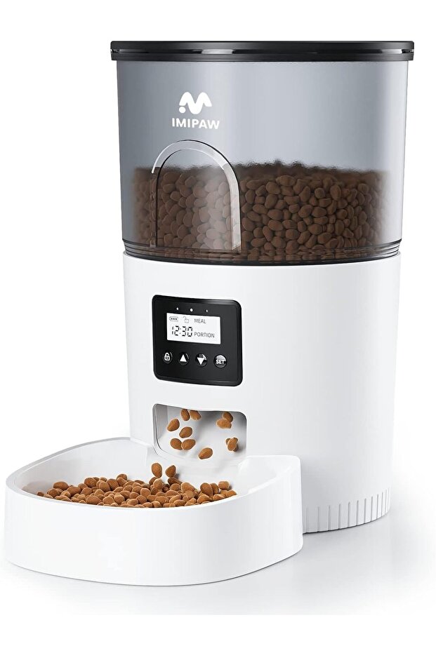 Automatic Cat Feeders, 3L Timed Cat Dry Food Dispenser with Desiccant Bags, Dual Power Supply