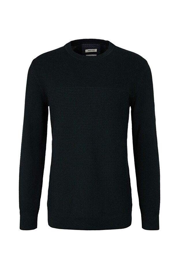 Pullover Basic Structured Knit Pullover Strickpullover - 1