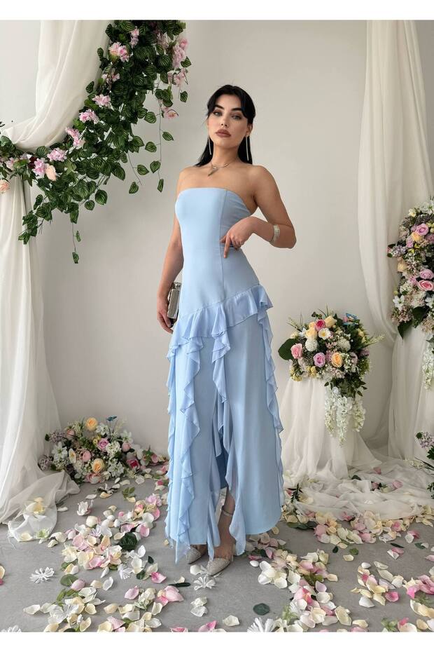 Madel Straplez Elbise - 5