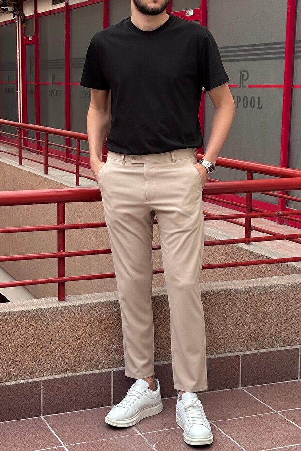 Men's, Italian Cut, High-quality, Flexible Fabric Trousers