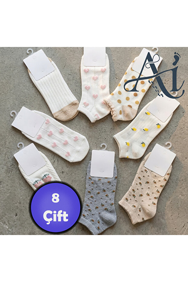 8-Pack of Cotton Women's Socks, Washable