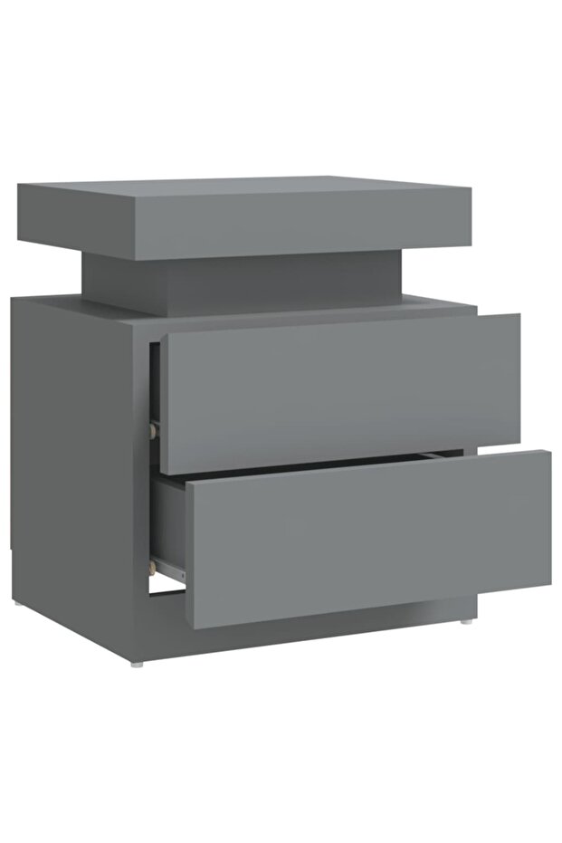 Bedside table, grey, 45x35x52 cm, chipboard - 6