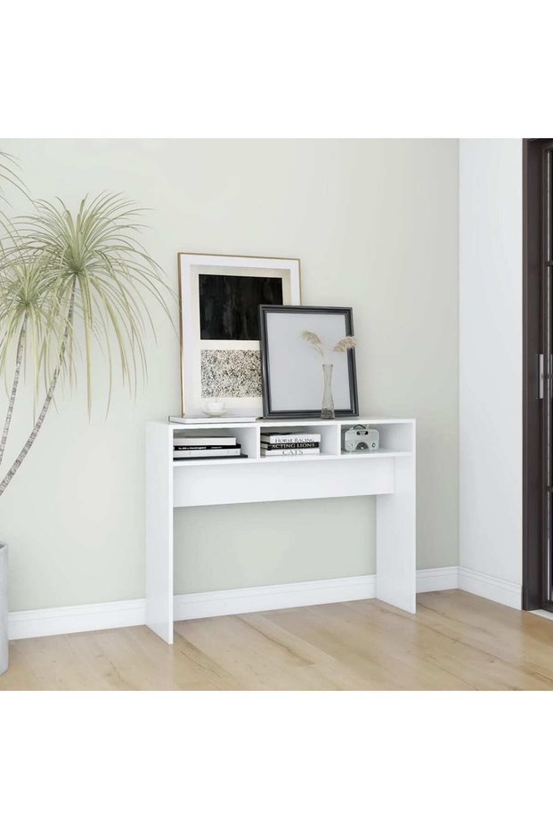 Console table, white, 105x30x80 cm, chipboard