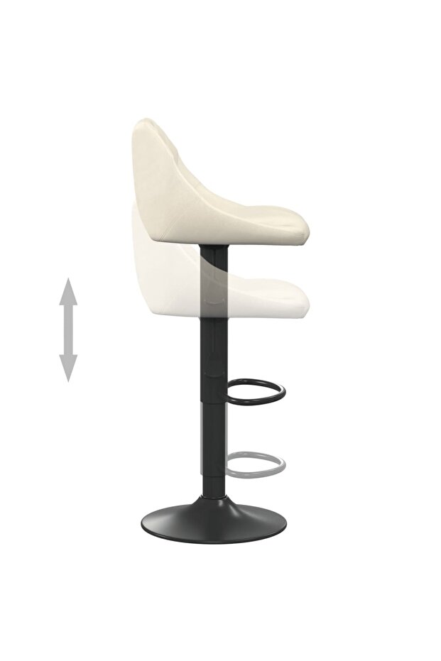 Scaun de bar, crem, catifea - 7