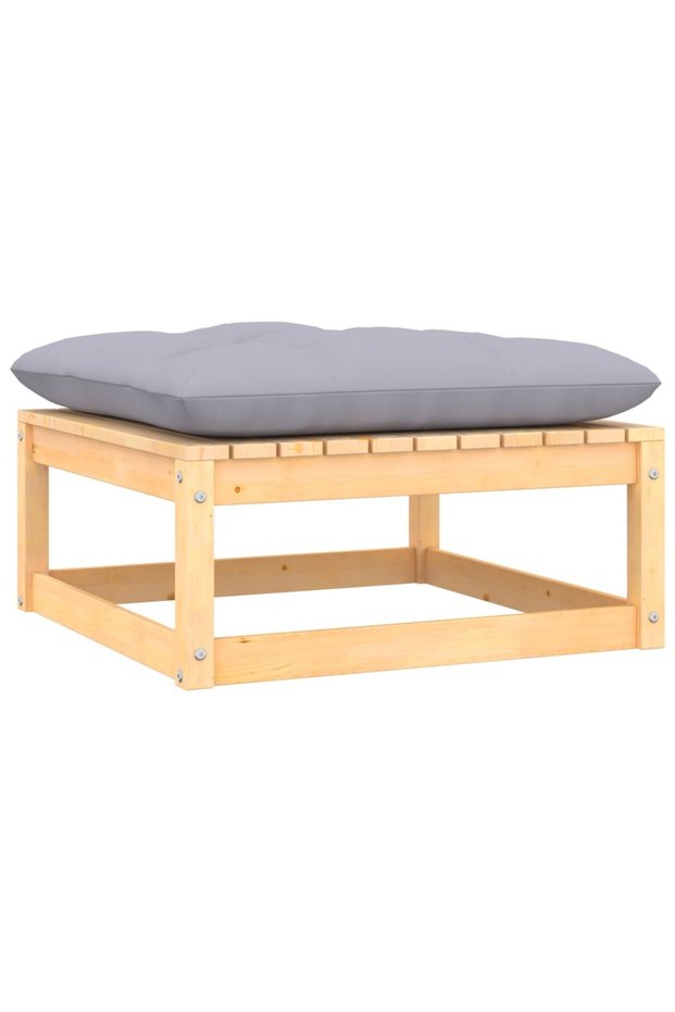 Garden stool with Pillow, solid pine wood