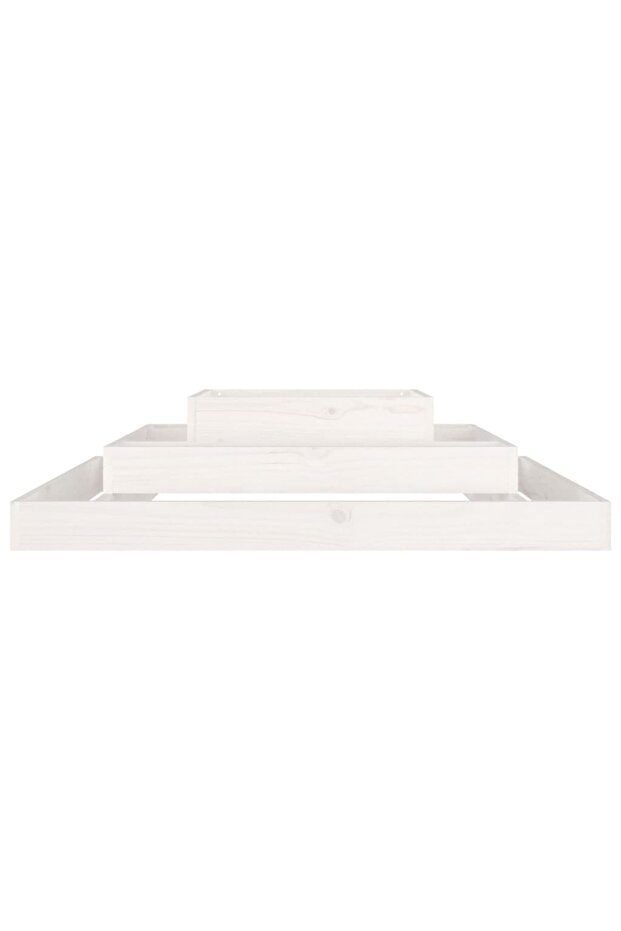 Planter, white, 110x110x27 cm, solid pine wood - 4