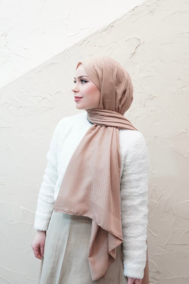 Line Pattern Modal Jacquard Shawl - 3