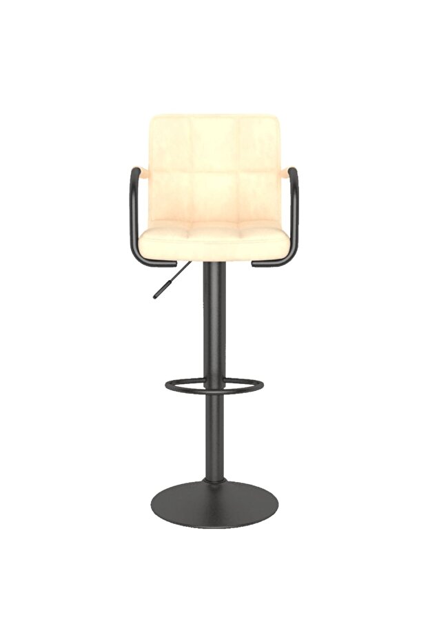 Scaun de bar, crem, catifea - 3