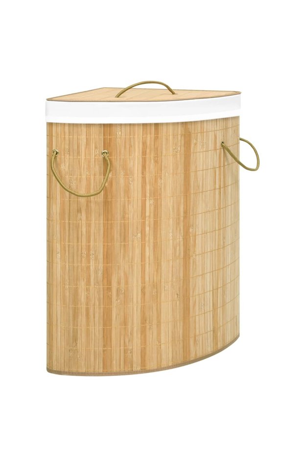 Corner Bamboo laundry basket, 60 L