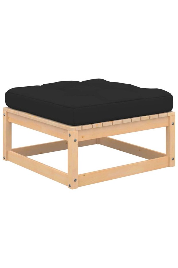 Garden stool with Pillow, solid pine wood
