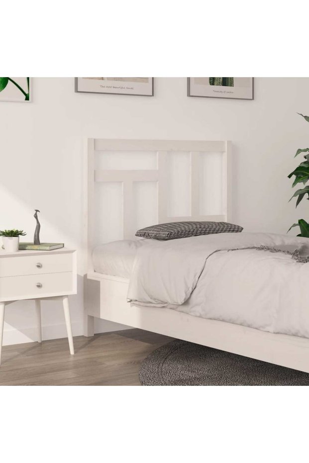 Bedside table, white, 95.5x4x100 cm, solid pine wood