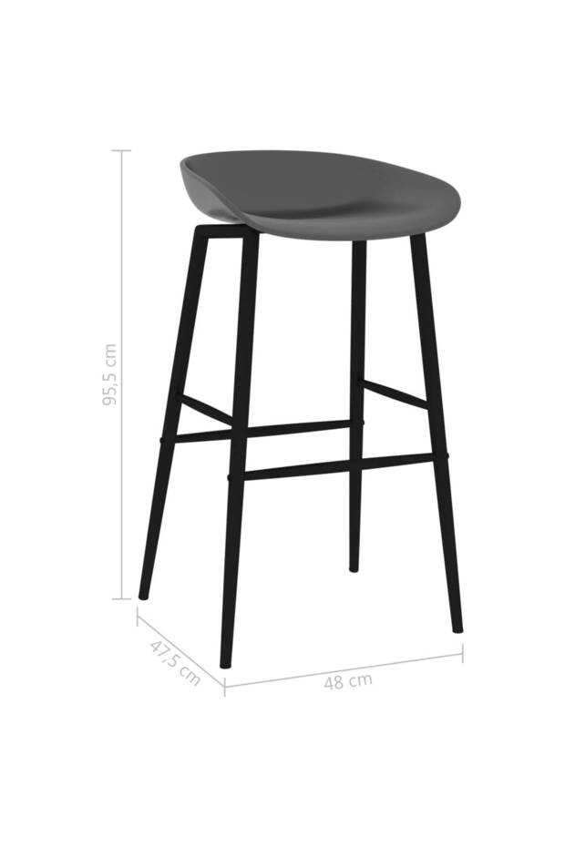Scaune de bar, 4 buc., gri - 7