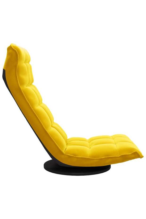 Scaun de podea pivotant, galben, catifea - 4