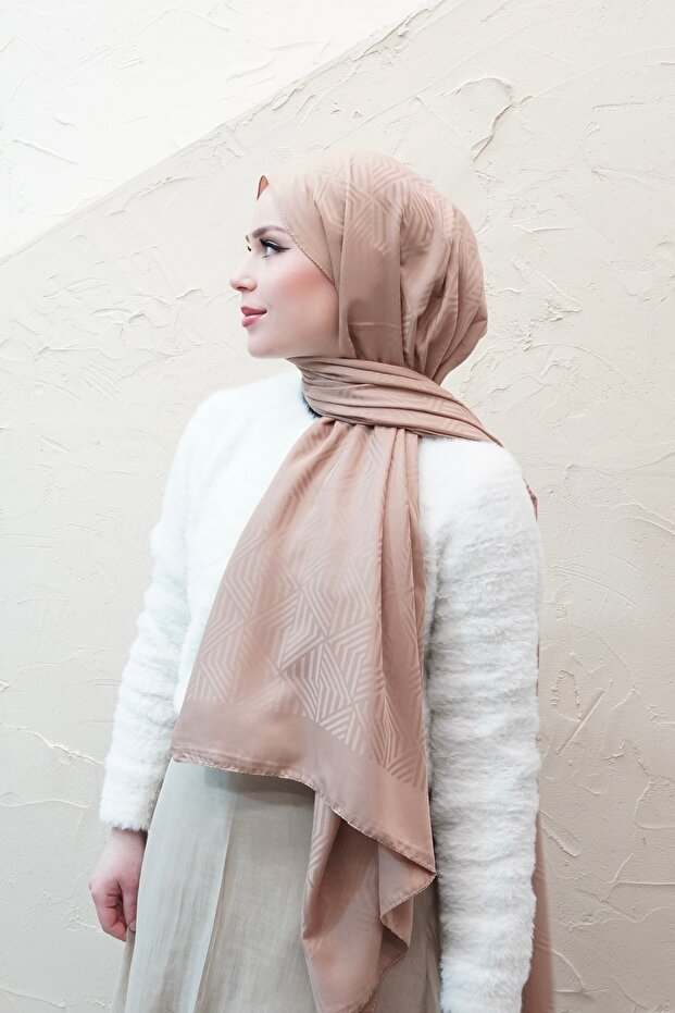 Line Pattern Modal Jacquard Shawl - 4