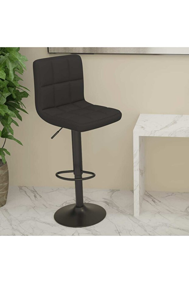 Scaun de bar, negru, material textil - 1