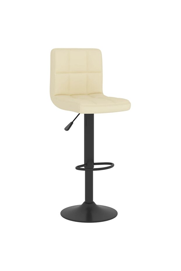 Scaun de bar, crem, material textil - 2