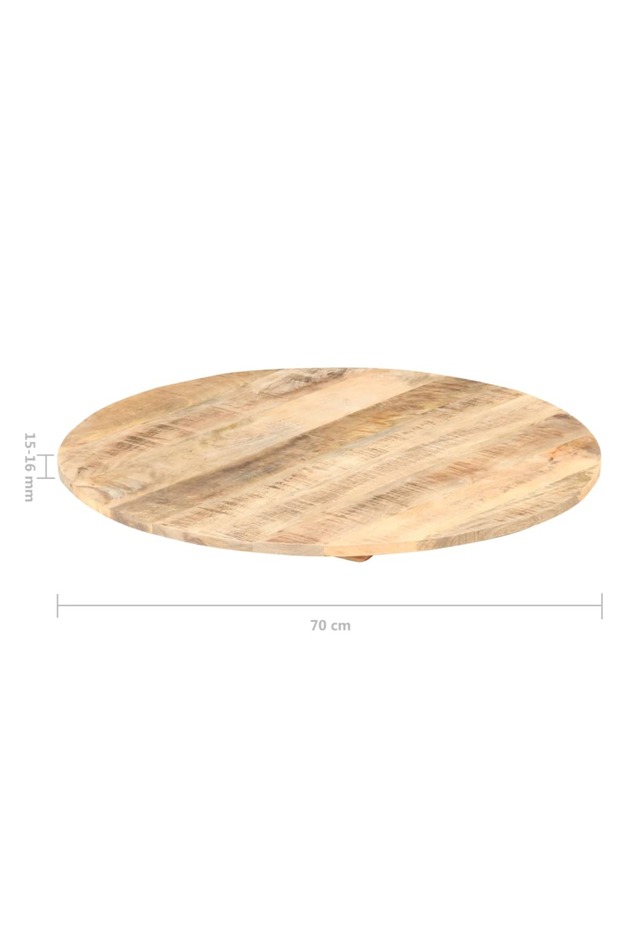 Table top, 70 cm, solid mango wood, round, 15-16 mm - 3