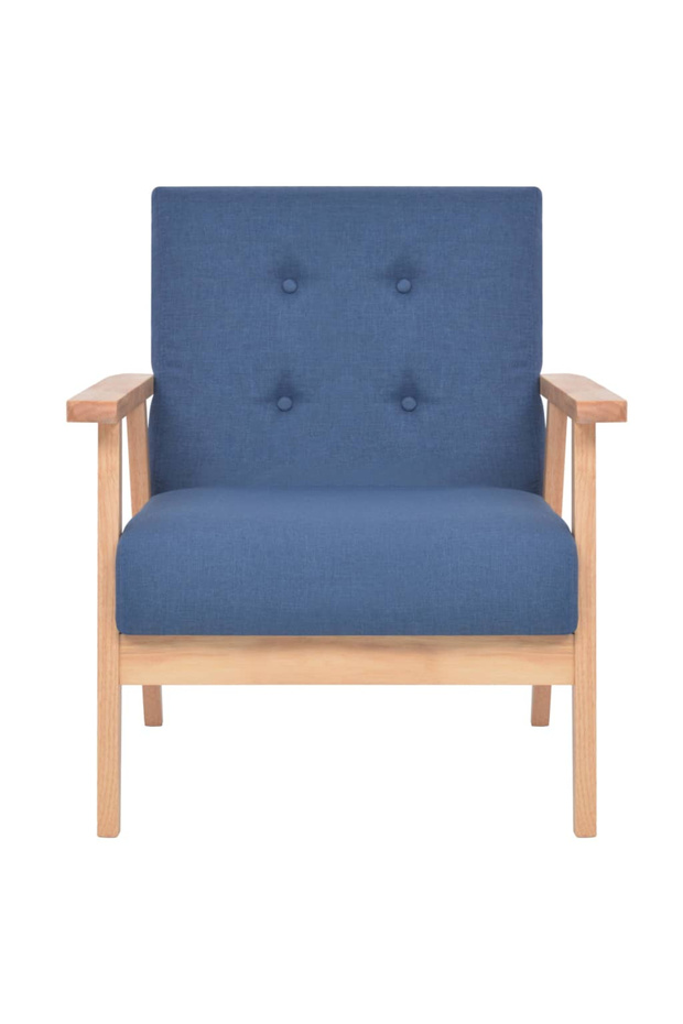 Armchair, blue, textile - 2