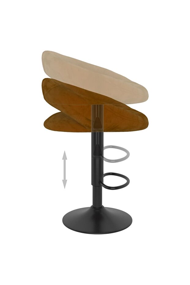 Bar stools, 2 pcs., brown, Velvet - 6