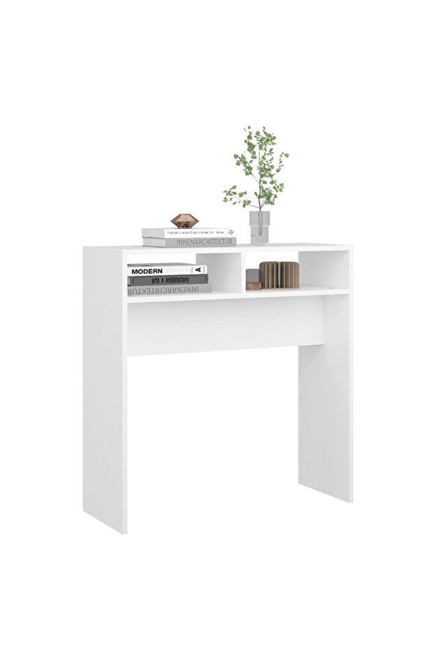 Console table, white, 78x30x80 cm, chipboard - 4