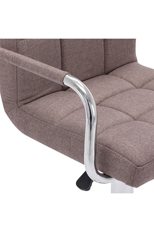 283418 Bar Stool Taupe Fabric - 6
