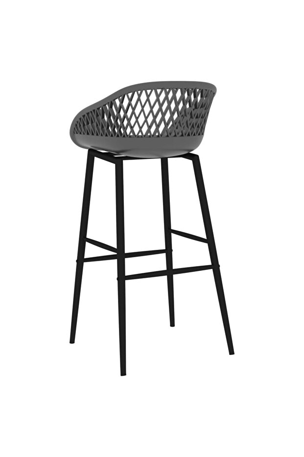 Scaune de bar, 2 buc., gri - 5