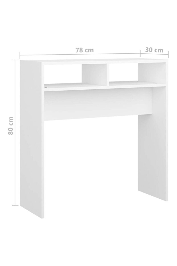 Console table, white, 78x30x80 cm, chipboard - 7