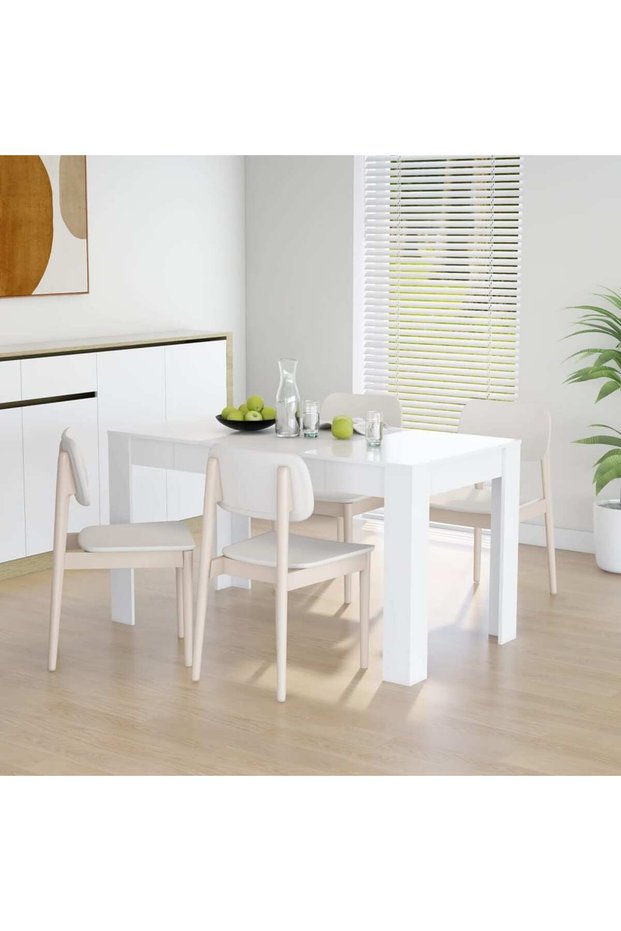 Kitchen table, white, 140x74.5x76 cm, chipboard