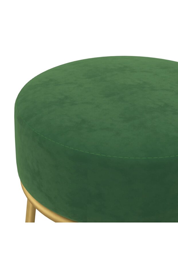 Taburet rotund, verde, catifea - 4