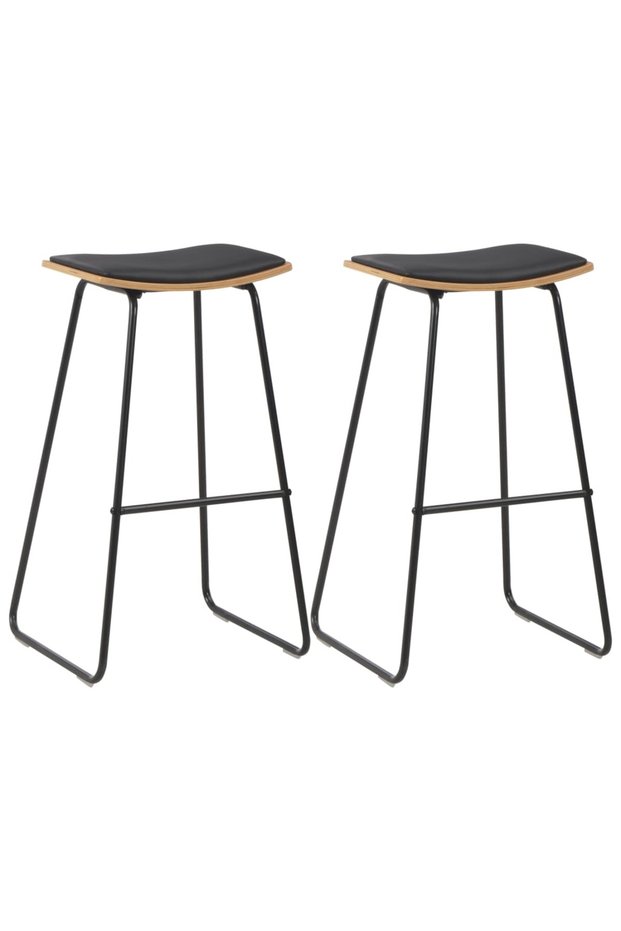 Bar stools, 2 pcs., black, eco- Leather