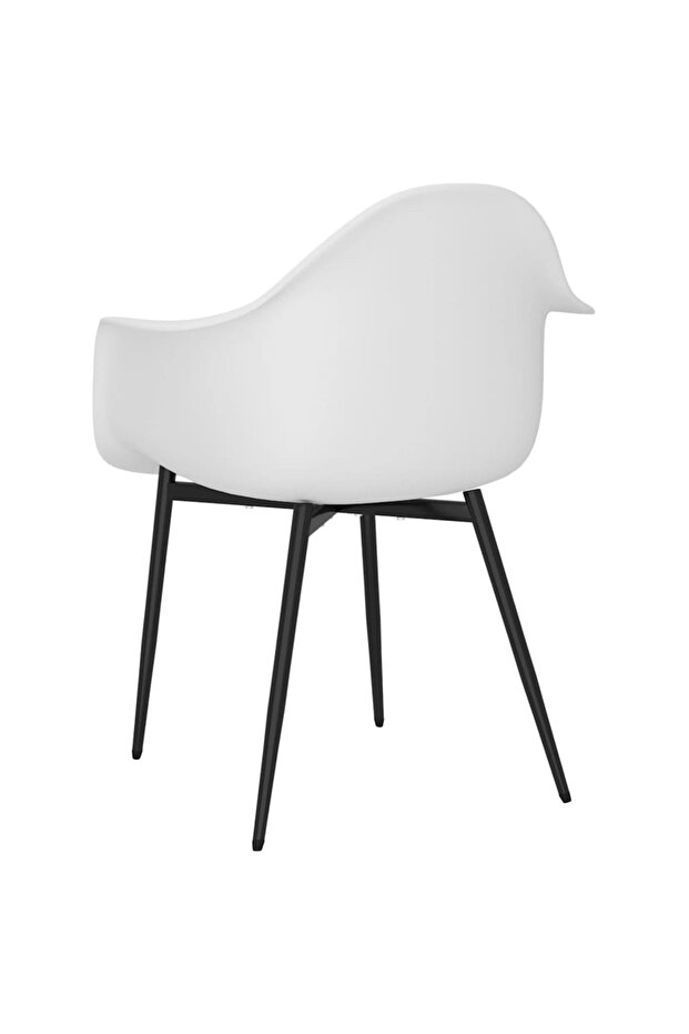 Dining chairs, 2 pcs., white, PP - 5