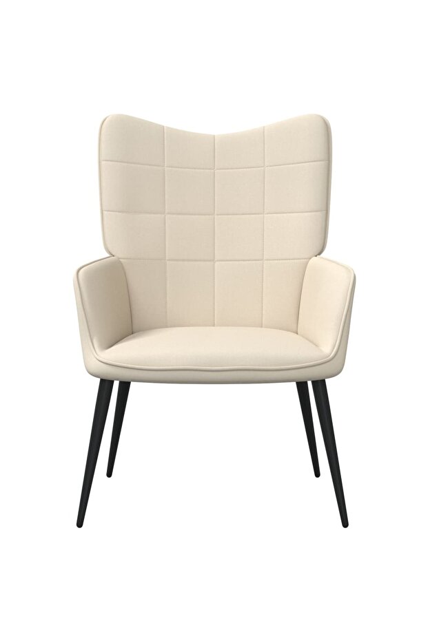 Scaun de relaxare, crem, material textil - 2