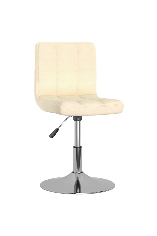 Scaun de bar pivotant, crem, material textil - 2