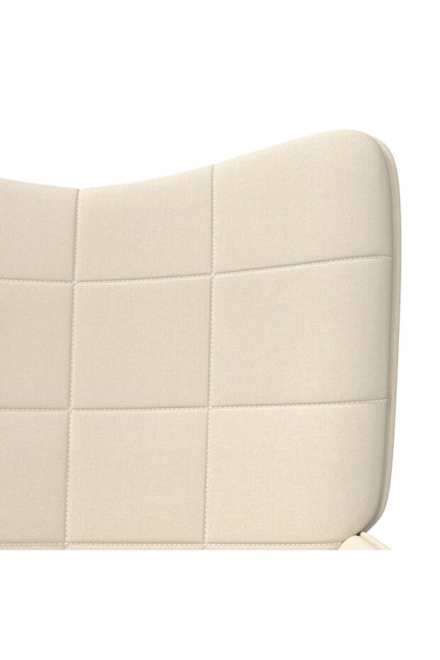 Scaun de relaxare, crem, material textil - 5