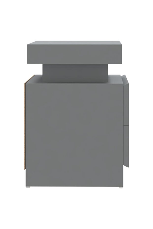 Bedside table, grey, 45x35x52 cm, chipboard - 5