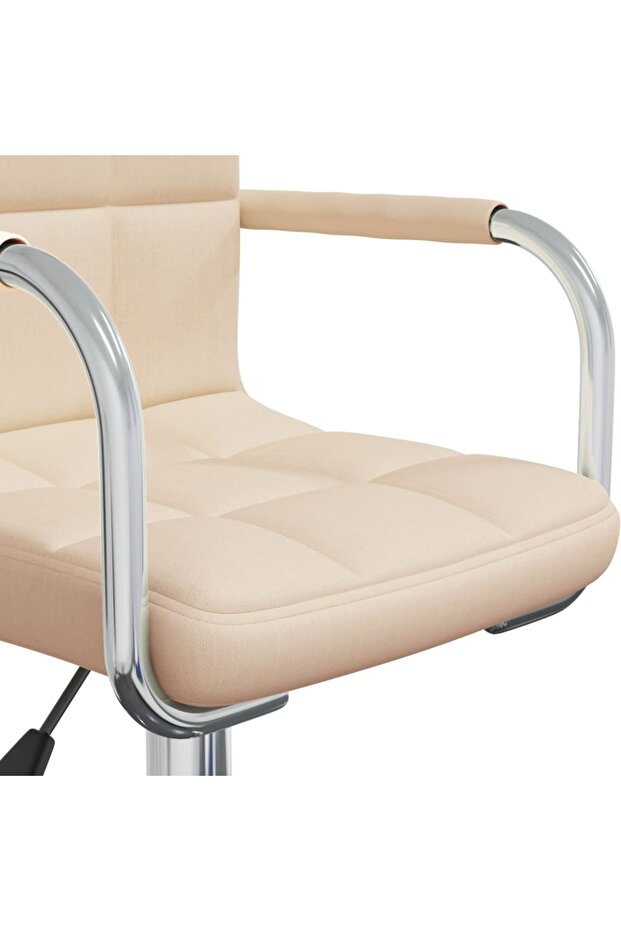 Scaun de bucătărie pivotant, crem, material textil - 6