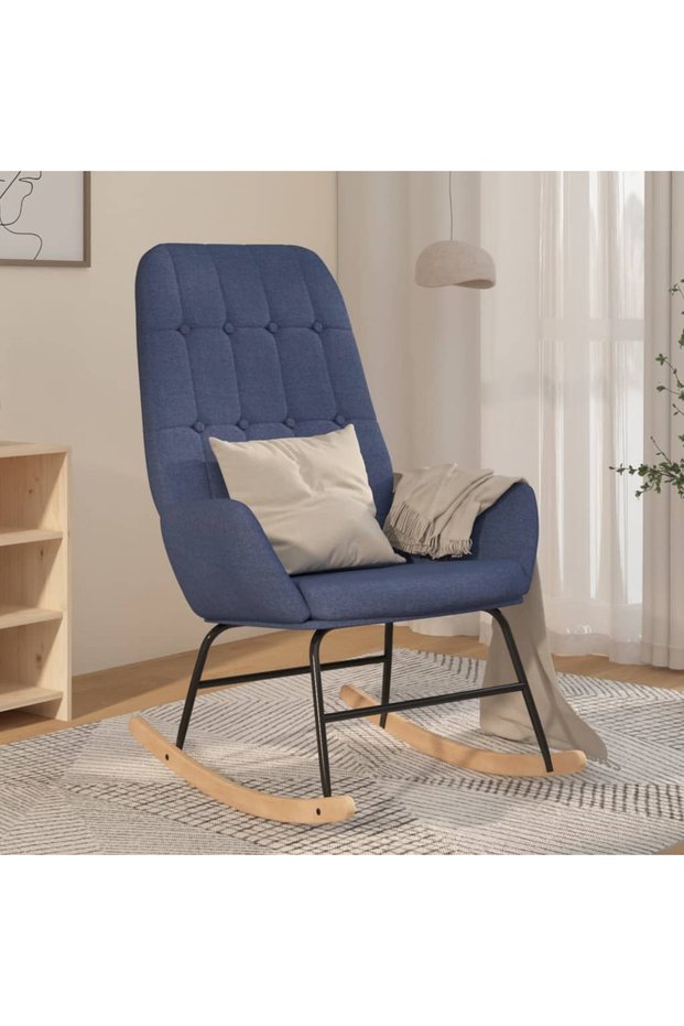 Scaun balansoar, albastru, material textil