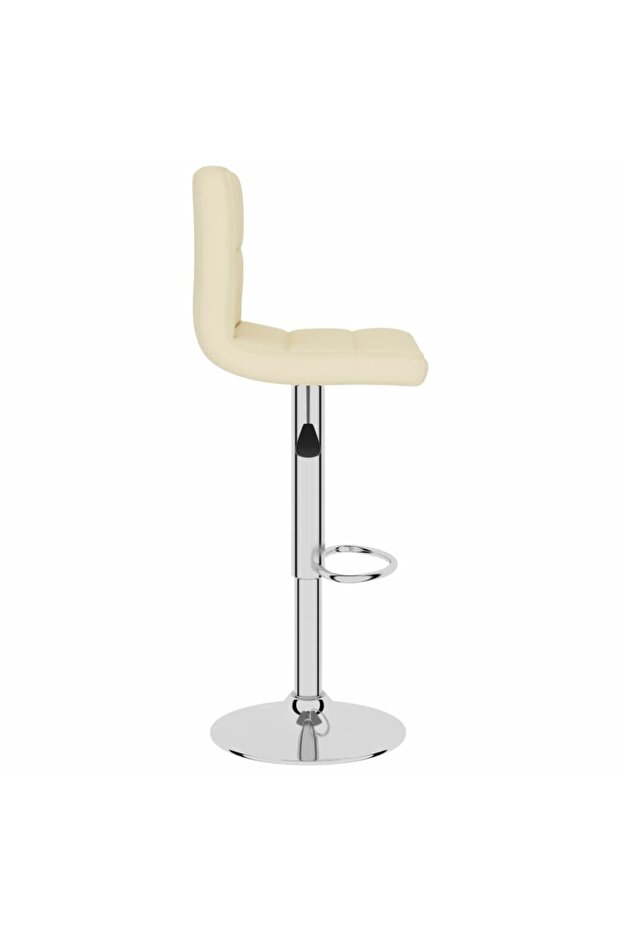 Scaun de bar, crem, material textil - 4