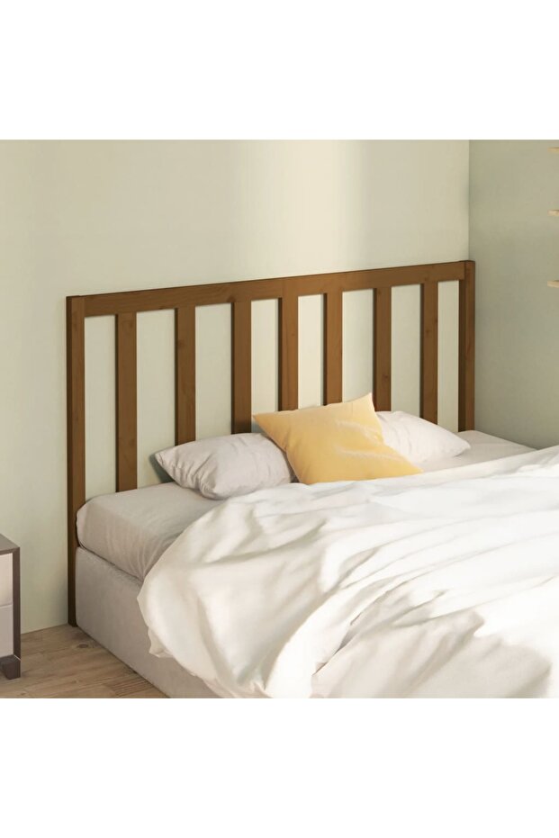 Bedside table, honey brown, 156x4x100 cm, solid pine wood - 3