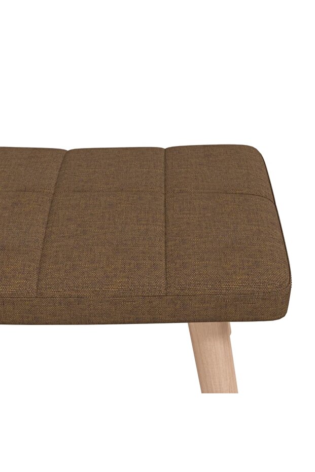 Scaun balansoar cu taburet, maro, textil - 6