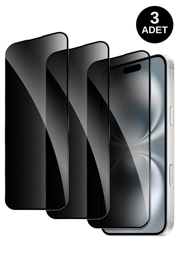 3 قطع من واقي الشاشة الزجاجي المقوى المغطى بالكامل بتقنية 6D المتوافق مع هاتف iPhone 16