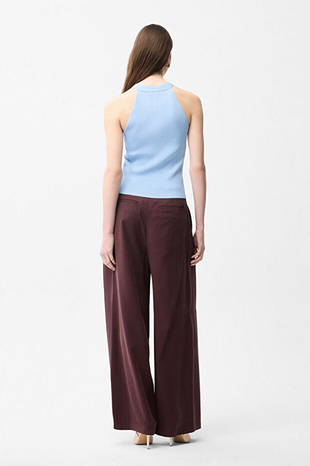 Halter Yaka Triko Bluz - 4