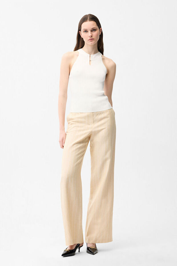 Halter Yaka Triko Bluz - 3