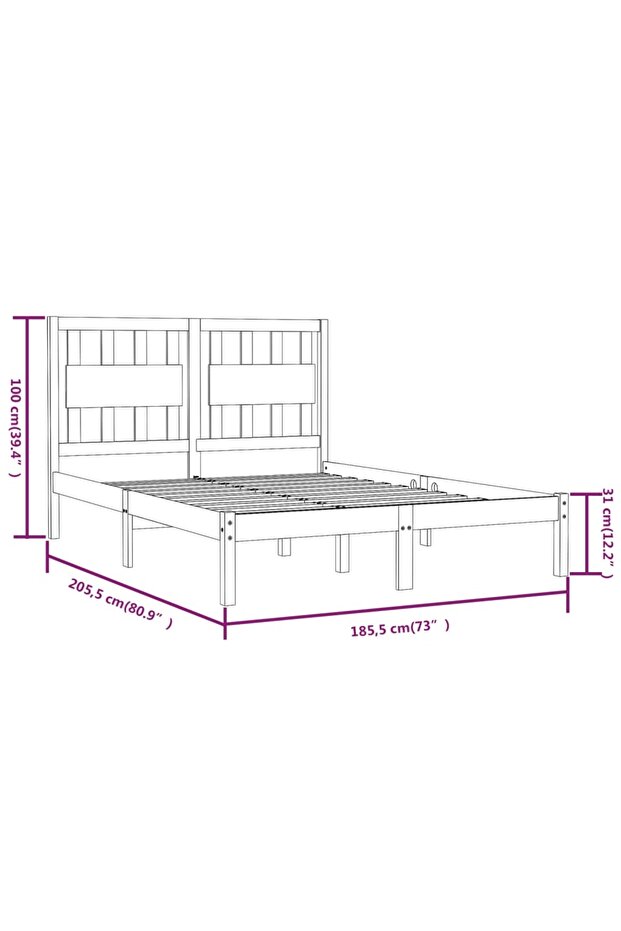 Super King 6FT bed frame, 180x200 cm, solid pine wood - 6